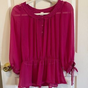 Old Navy Fuchsia Sheer Blouse